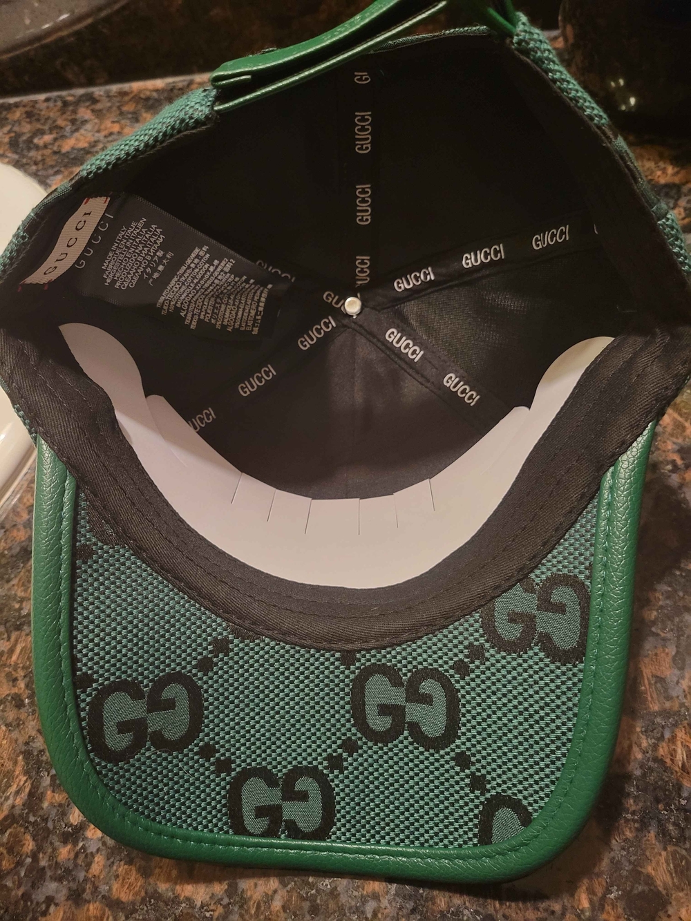 Gucci Green Jumbo Monogram Baseball Cap - Picture 6 of 11